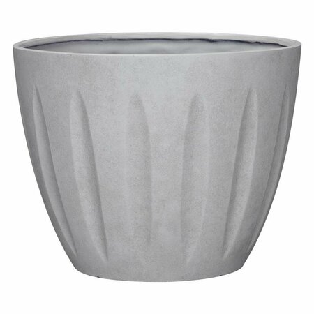 L&G SOLUTIONS 13 in. H X 16 in. D Polyresin Spritzer Planter Stone PVI8016TWI